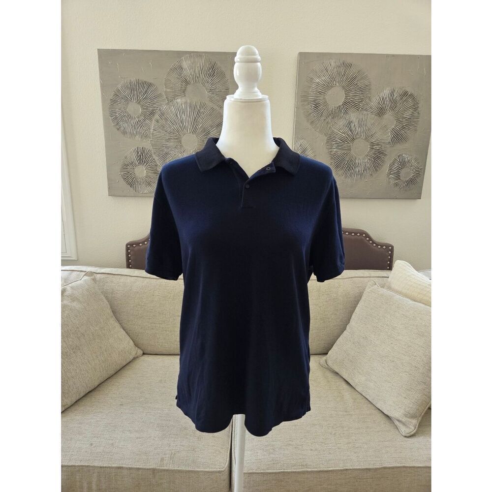Sandro Paris 2 Tone Short Sleeve Polo Shirt sz Med